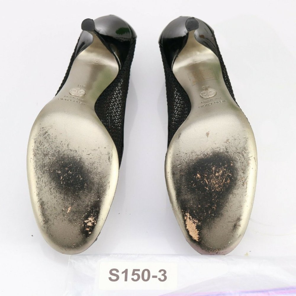 Dolce & Gabbana Women Dress Pump Size 9 Black Patent Leather Mesh Stiletto Heels - Picture 11 of 12